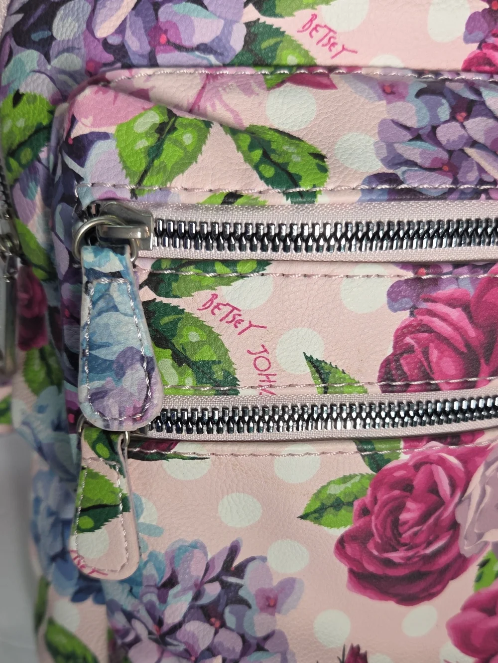 Betsey Johnson Floral Convertible Backpack - Pink Multi